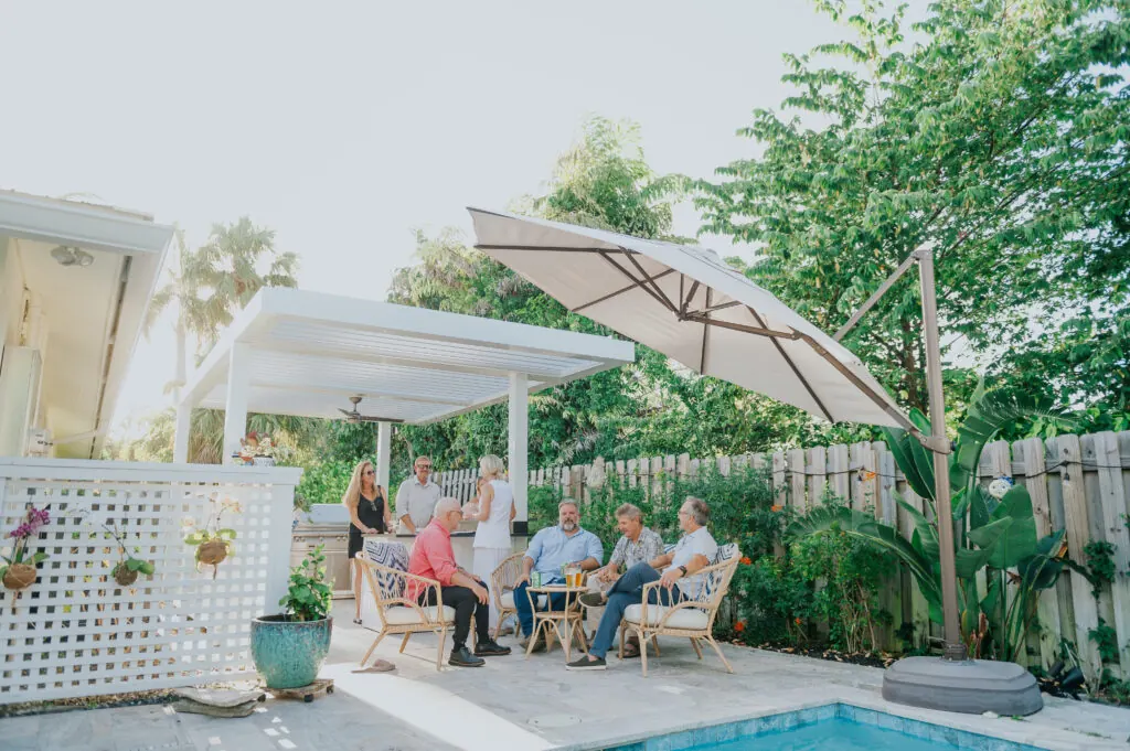Luxe Pergola motorized louvered pergola over an outdoor patio